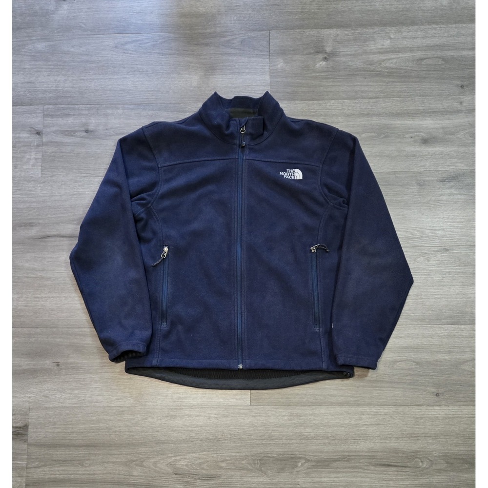 The North Face WindWall Jacket Mens Medium Blue Fleece Full Zip Hiking Outdoor